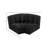 Arc Black Velvet Modular Sofa 103Black-S2B Meridian Furniture