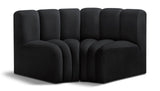 Arc Black Velvet Modular Sofa 103Black-S2B Meridian Furniture