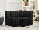 Arc Black Velvet Modular Sofa 103Black-S2B Meridian Furniture