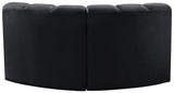 Arc Black Velvet Modular Sofa 103Black-S2B Meridian Furniture