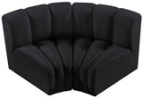 Arc Black Velvet Modular Sofa 103Black-S2B Meridian Furniture