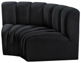 Arc Black Velvet Modular Sofa 103Black-S2B Meridian Furniture