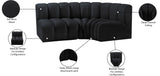 Arc Black Velvet Modular Sofa 103Black-S3A Meridian Furniture