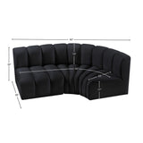 Arc Black Velvet Modular Sofa 103Black-S3A Meridian Furniture