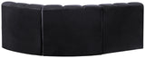 Arc Black Velvet Modular Sofa 103Black-S3A Meridian Furniture