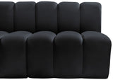 Arc Black Velvet Modular Sofa 103Black-S3A Meridian Furniture