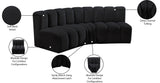 Arc Black Velvet Modular Sofa 103Black-S3B Meridian Furniture