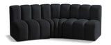 Arc Black Velvet Modular Sofa 103Black-S3B Meridian Furniture