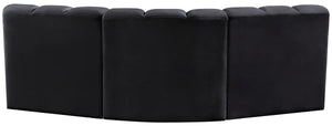 Arc Black Velvet Modular Sofa 103Black-S3B Meridian Furniture