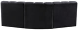 Arc Black Velvet Modular Sofa 103Black-S3B Meridian Furniture