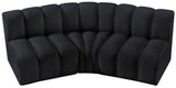 Arc Black Velvet Modular Sofa 103Black-S3B Meridian Furniture