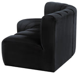 Arc Black Velvet Modular Sofa 103Black-S3B Meridian Furniture