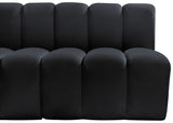 Arc Black Velvet Modular Sofa 103Black-S3B Meridian Furniture