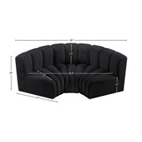 Arc Black Velvet Modular Sofa 103Black-S3C Meridian Furniture