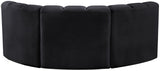 Arc Black Velvet Modular Sofa 103Black-S3C Meridian Furniture