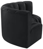 Arc Black Velvet Modular Sofa 103Black-S3C Meridian Furniture