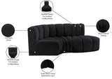 Arc Black Velvet Modular Sofa 103Black-S3D Meridian Furniture