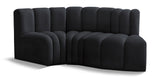 Arc Black Velvet Modular Sofa 103Black-S3D Meridian Furniture