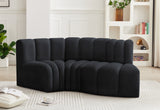 Arc Black Velvet Modular Sofa 103Black-S3D Meridian Furniture