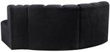 Arc Black Velvet Modular Sofa 103Black-S3D Meridian Furniture