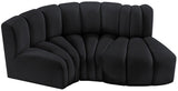 Arc Black Velvet Modular Sofa 103Black-S3D Meridian Furniture