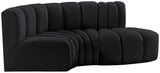 Arc Black Velvet Modular Sofa 103Black-S3D Meridian Furniture