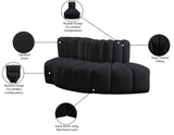 Arc Black Velvet Modular Sofa 103Black-S3E Meridian Furniture