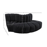 Arc Black Velvet Modular Sofa 103Black-S3E Meridian Furniture