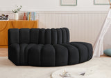 Arc Black Velvet Modular Sofa 103Black-S3E Meridian Furniture