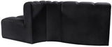 Arc Black Velvet Modular Sofa 103Black-S3E Meridian Furniture