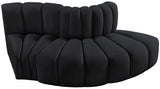 Arc Black Velvet Modular Sofa 103Black-S3E Meridian Furniture