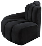 Arc Black Velvet Modular Sofa 103Black-S3E Meridian Furniture