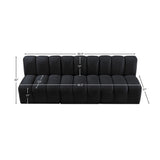 Arc Black Velvet Modular Sofa 103Black-S3F Meridian Furniture