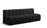 Arc Black Velvet Modular Sofa 103Black-S3F Meridian Furniture