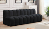 Arc Black Velvet Modular Sofa 103Black-S3F Meridian Furniture