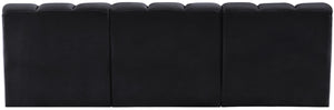 Arc Black Velvet Modular Sofa 103Black-S3F Meridian Furniture