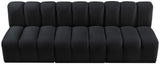 Arc Black Velvet Modular Sofa 103Black-S3F Meridian Furniture