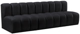 Arc Black Velvet Modular Sofa 103Black-S3F Meridian Furniture