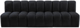 Arc Black Velvet Modular Sofa 103Black-S3F Meridian Furniture