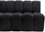 Arc Black Velvet Modular Sofa 103Black-S3F Meridian Furniture