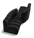 Arc Black Velvet Modular Sofa 103Black-S4A Meridian Furniture