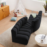 Arc Black Velvet Modular Sofa 103Black-S4A Meridian Furniture