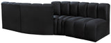 Arc Black Velvet Modular Sofa 103Black-S4A Meridian Furniture