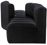 Arc Black Velvet Modular Sofa 103Black-S4A Meridian Furniture