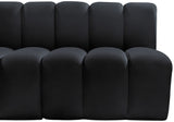 Arc Black Velvet Modular Sofa 103Black-S4A Meridian Furniture