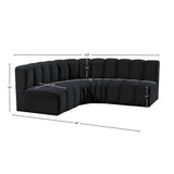 Arc Black Velvet Modular Sofa 103Black-S4B Meridian Furniture