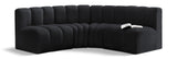 Arc Black Velvet Modular Sofa 103Black-S4B Meridian Furniture