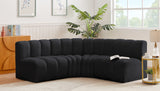 Arc Black Velvet Modular Sofa 103Black-S4B Meridian Furniture