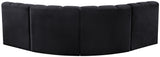 Arc Black Velvet Modular Sofa 103Black-S4B Meridian Furniture