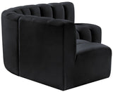 Arc Black Velvet Modular Sofa 103Black-S4B Meridian Furniture